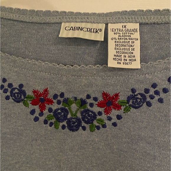 Cabin Creek Long Sleeve Top 1X - Picture 2 of 6